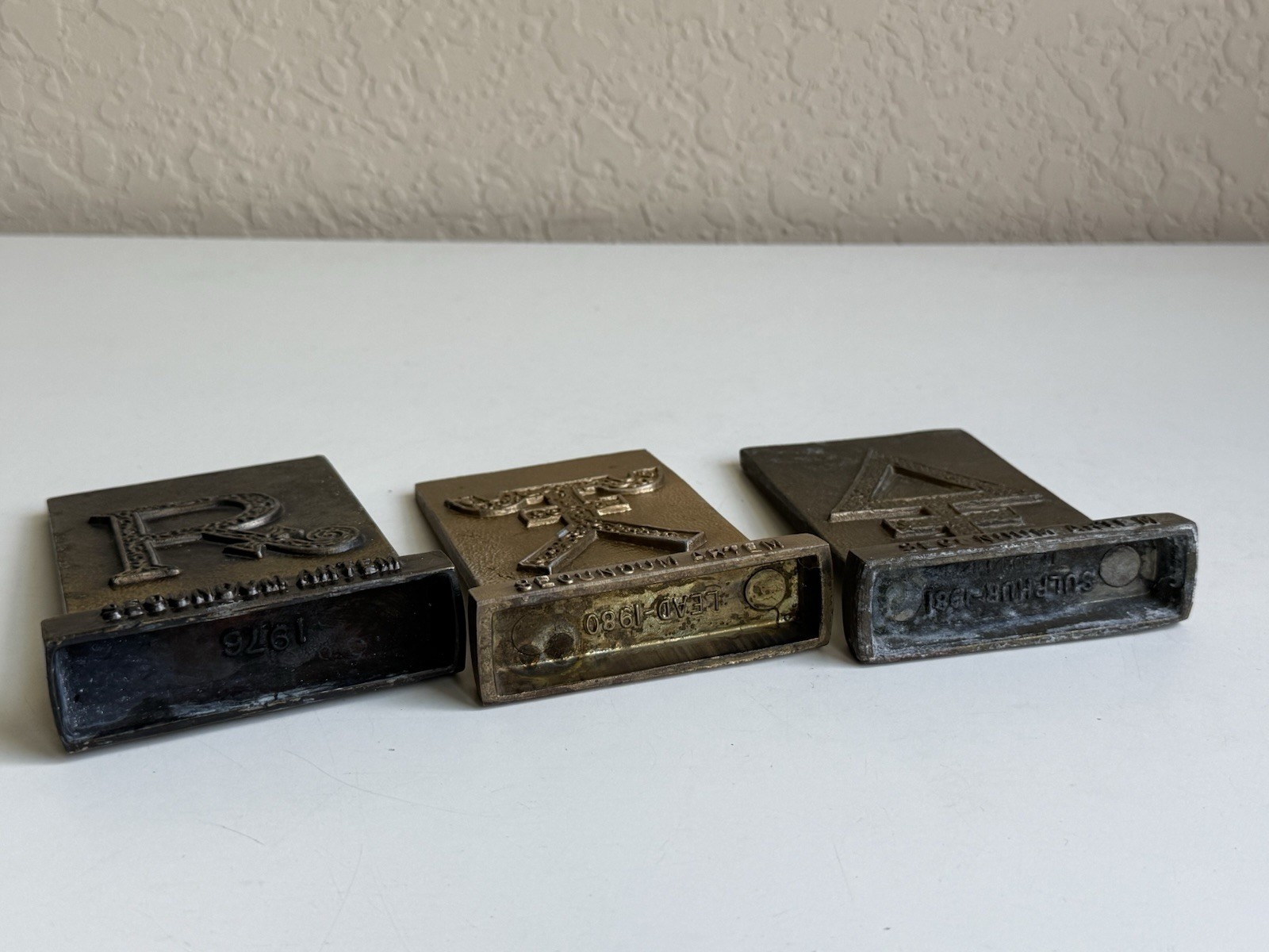 LOT 3! 80’s Secundum Artem Tinactin Metal Paperweight Pharmacy RX Drugstore VTG