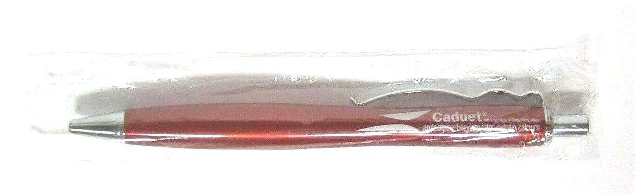 Drug Rep CADUET Collectible Heavy Metal Pen with UNIQUE Wavy Pocket Clip RARE