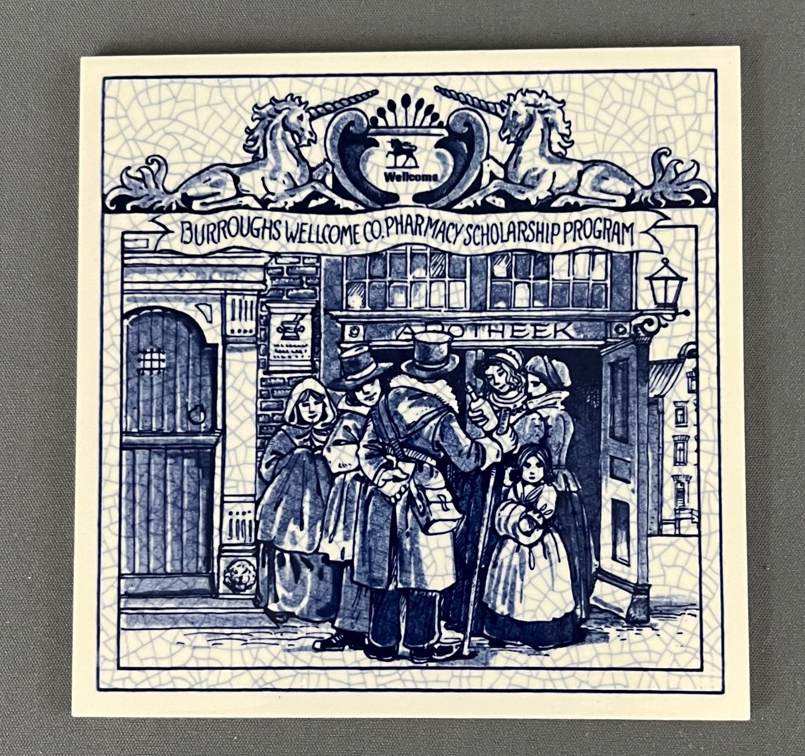 Burroughs Wellcome Pharmacy Education Program Holland Delft Pill Tile 1992