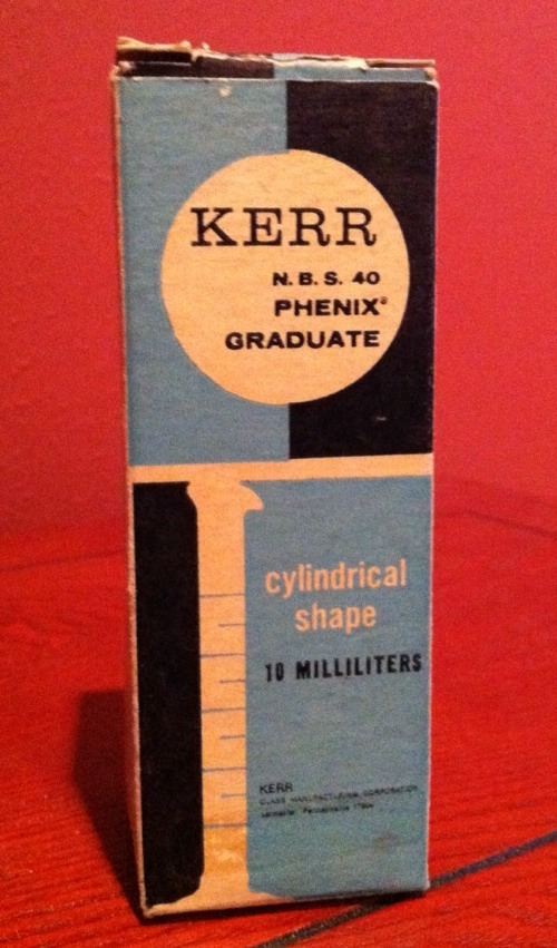 Vintage New KERR Phenix Graduate 10 Millilters. 10ml Graduated Cylinder