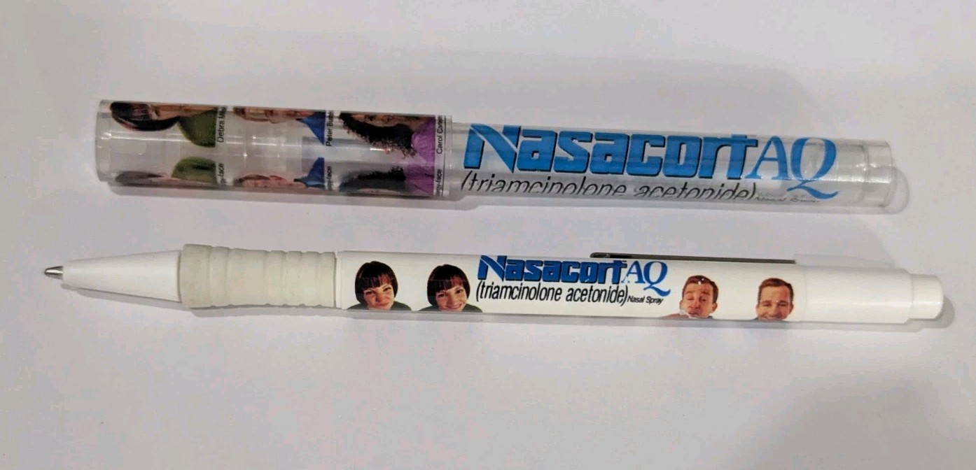 Nasacort AQ Pharmaceutical Pens Drug Rep Click & Cap Patient Faces Works Rare
