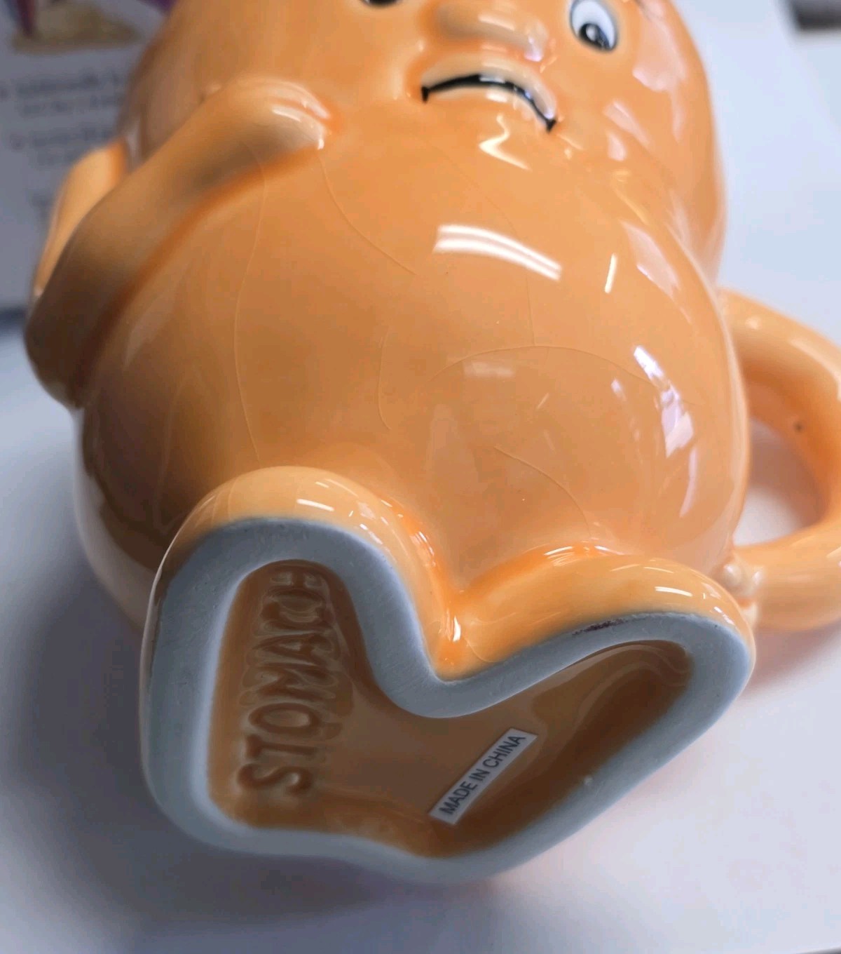 Vintage ACTOS QD Anthropomorphic Medical novelty Stomach coffee cup w/ Cup
