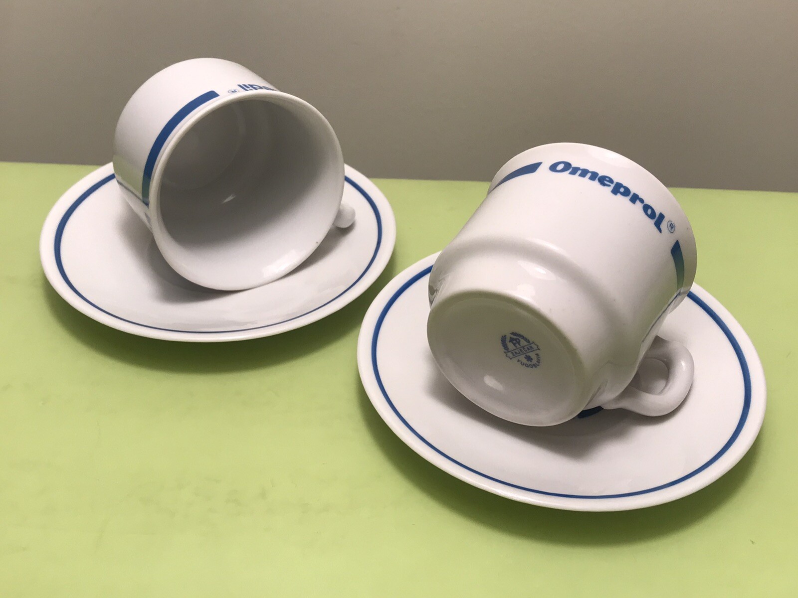 OLD PHARMACEUTICAL MEDICINE RANISAN LECEDIL.. DRUG ADVERTISING COFFEE SET 1970’s
