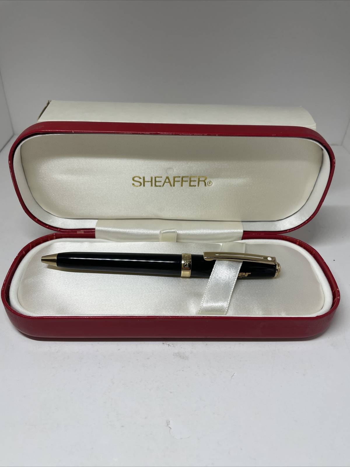 Sheaffer White Dot Ballpoint Pen w/Case BAXTER Pharmaceutical Drug Advertising