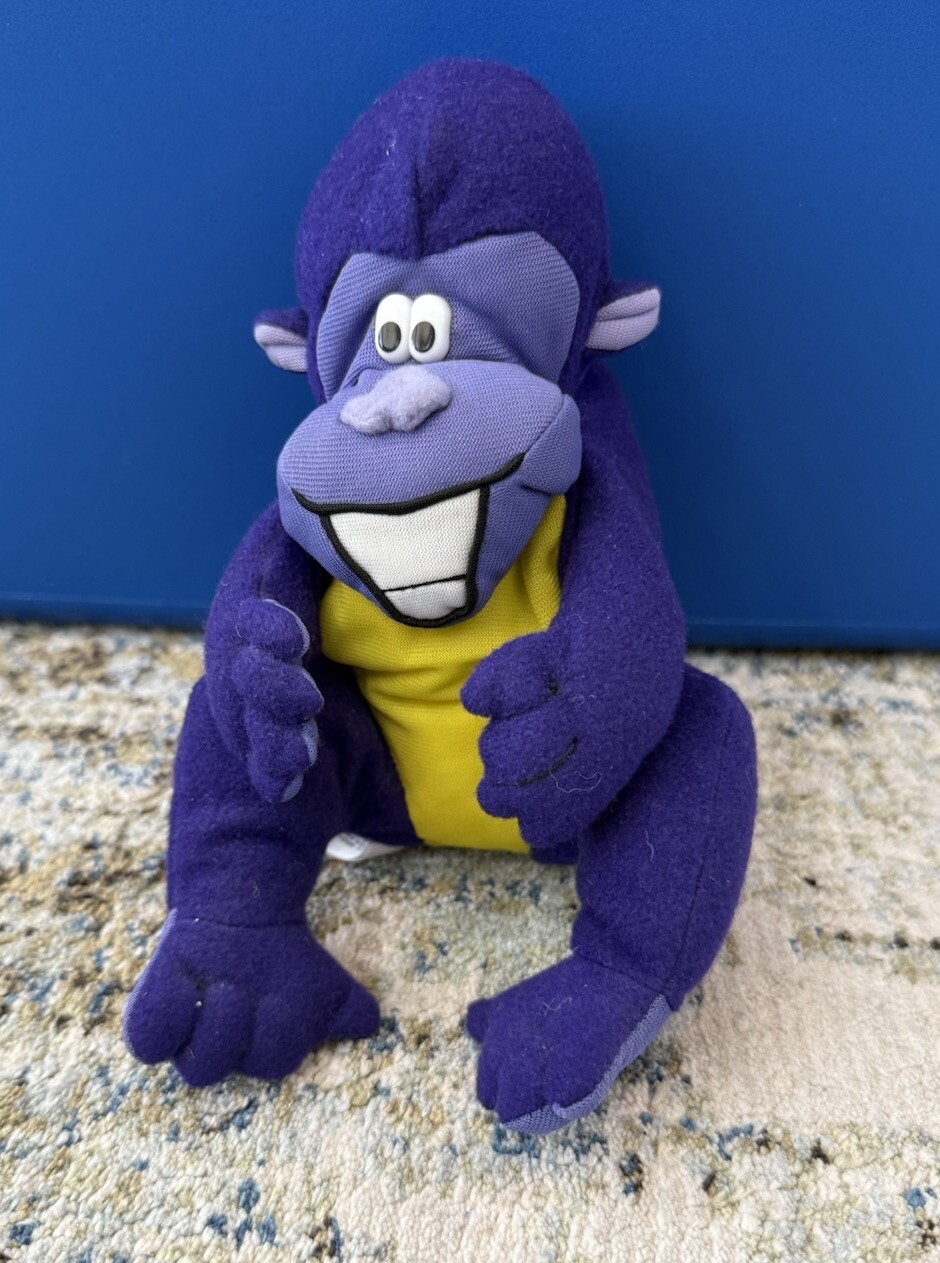 VTG ZYRTEC Purple Plush Gorilla Monkey Stuffed Toy Pharmaceutical Advertisement