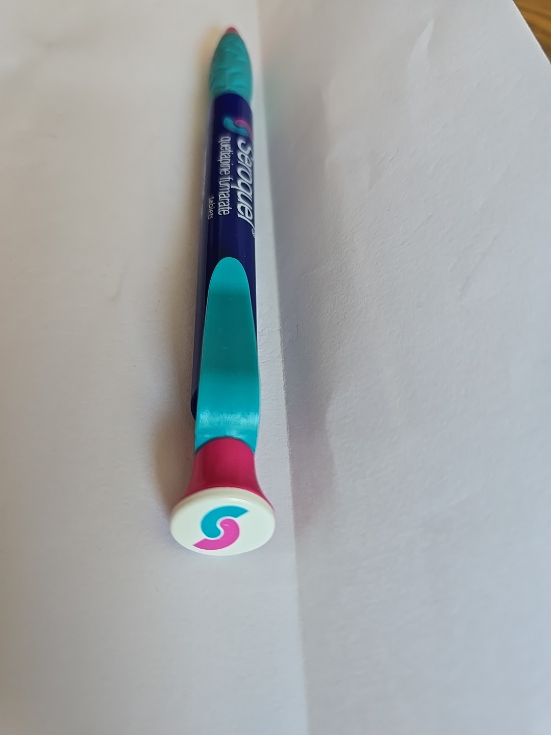 Drug Rep SEROQUEL Collectible Pharmaceutical Pen Large S-Logo Pocket Clip WRITES