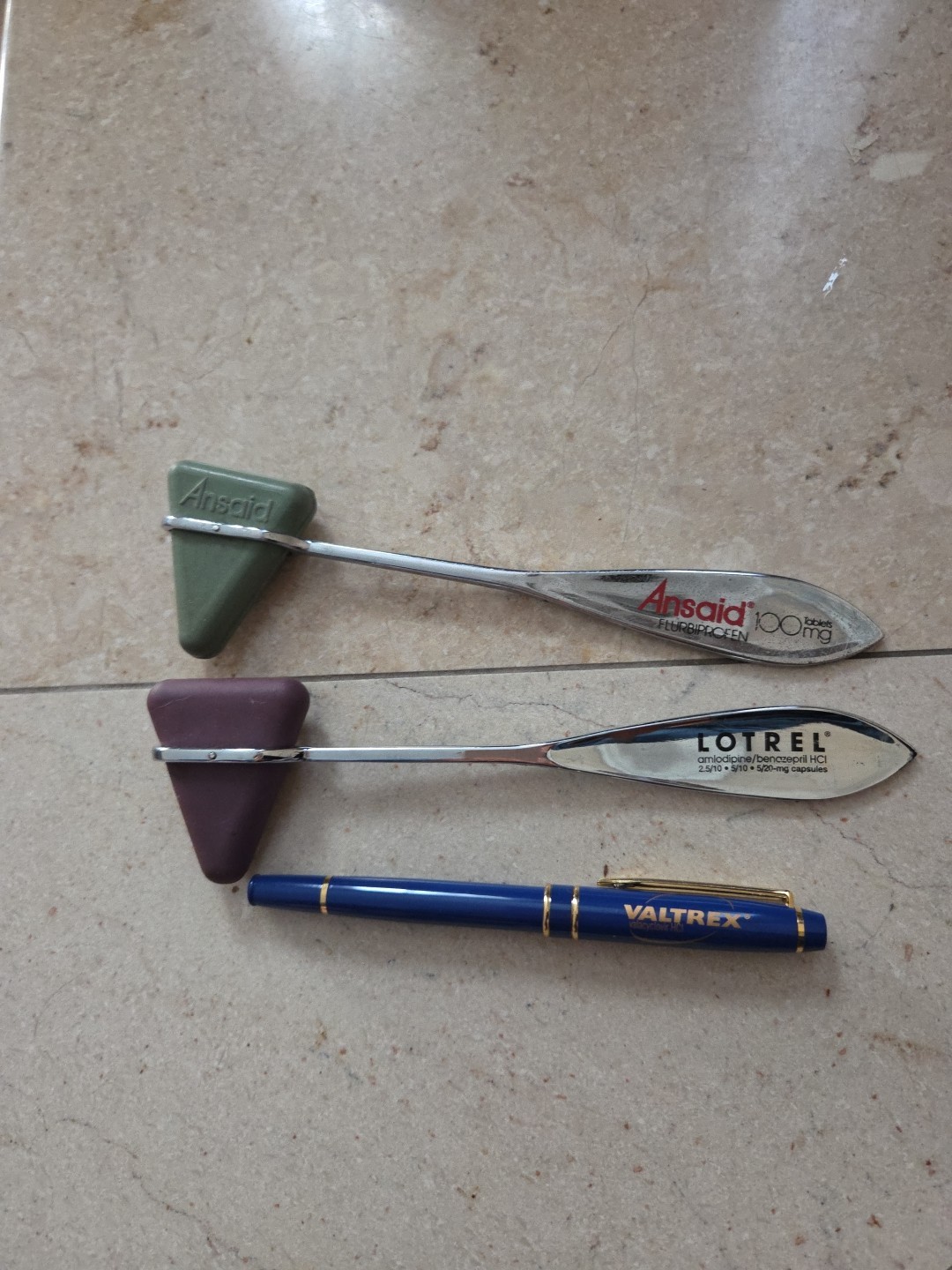 Vtg Pharma Promo Lot Ansaid Lotrel Reflex Hammers Valtrex Pen Collectible
