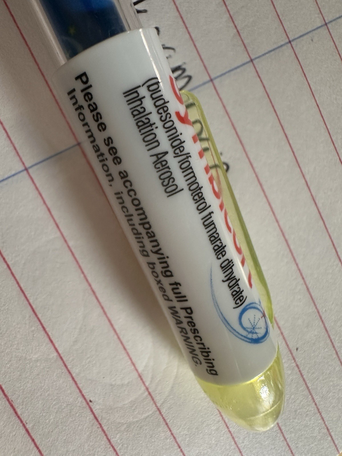 Symbicort • Asthma Med •Drug Rep Click Pen Black Ink Rubber / Foam Grip Works