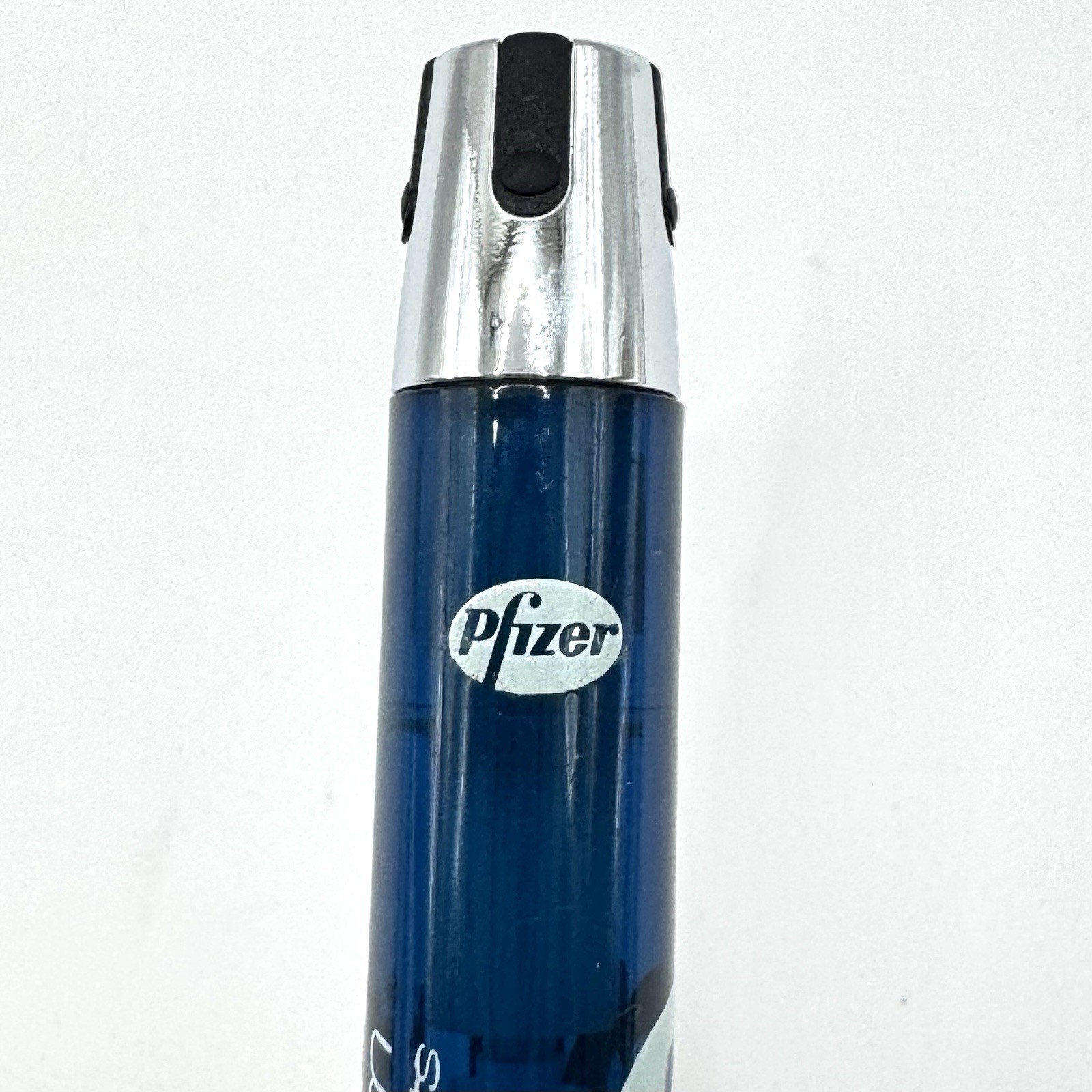 Pfizer Pharmaceutical Advertising Click Pen Blue Drug Rep Promo Collectible