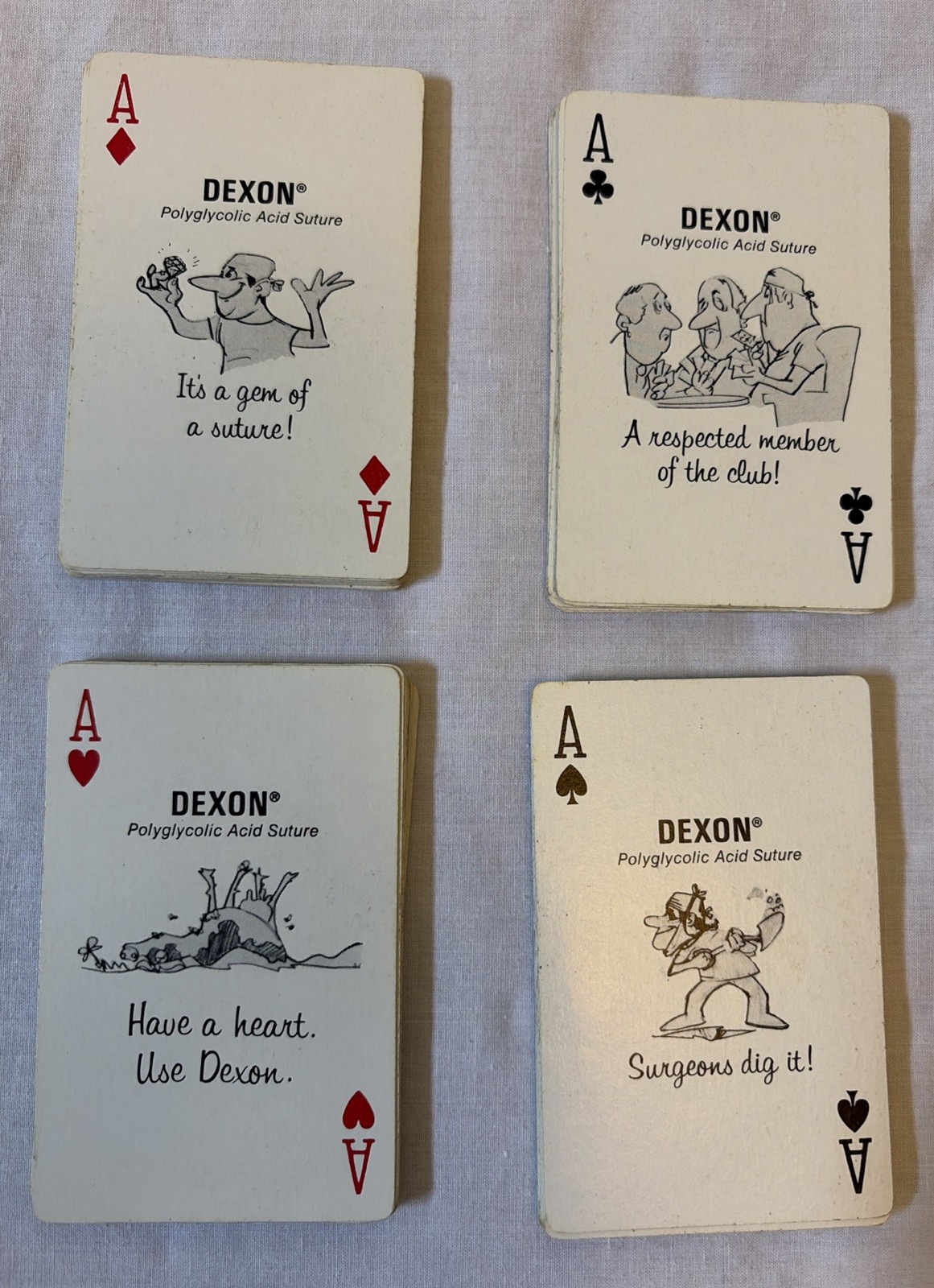 Davis+Geck Dexon Sutures Playing Cards VTG Pharma Advertising Bakelite Case-USA