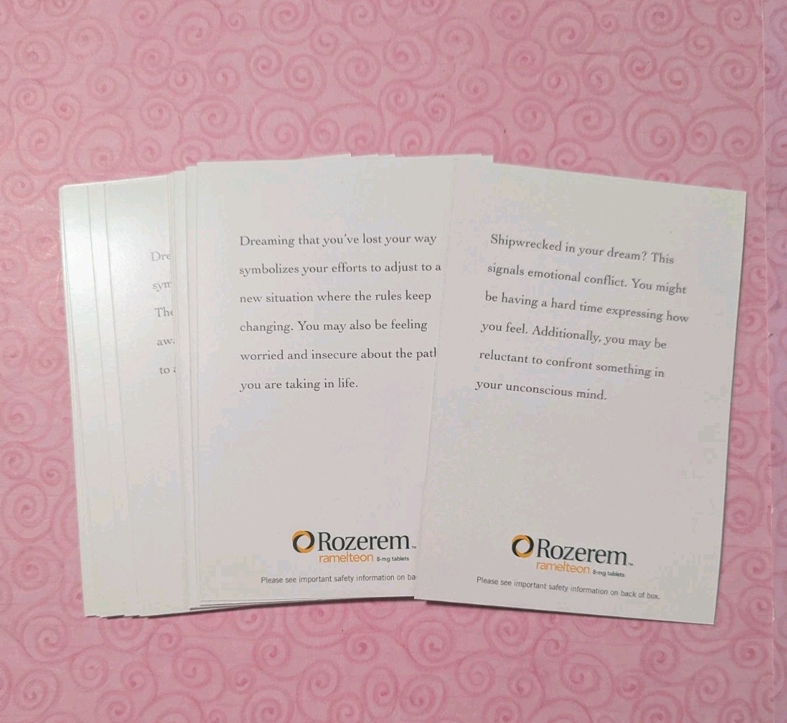 Rozerem Dreaming Of Sleep Dream Interpretation Study Cards Pharmaceutical Promo