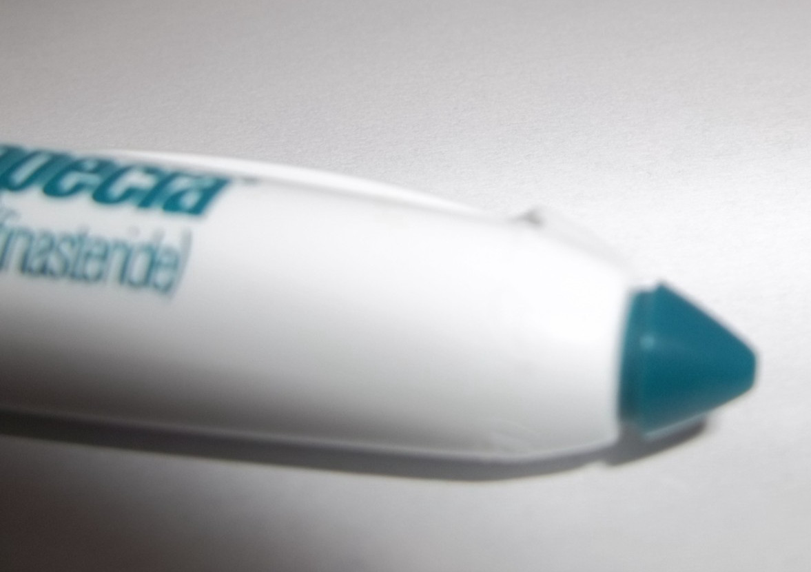 Propecia Finasteride Promotional Plastic Pen – Short 4″ Rubber Grip/Clip Logo