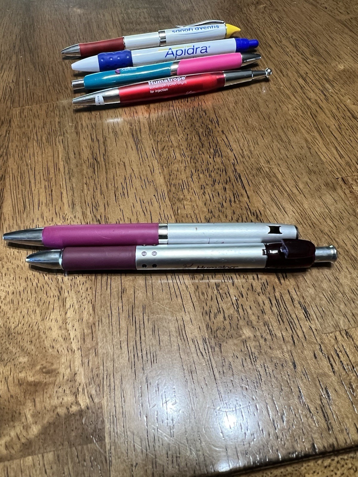 Lot of 6 Drug Rep Metal & Plastic Promo Pens (Dry) Humalog, Prevacid +READ+