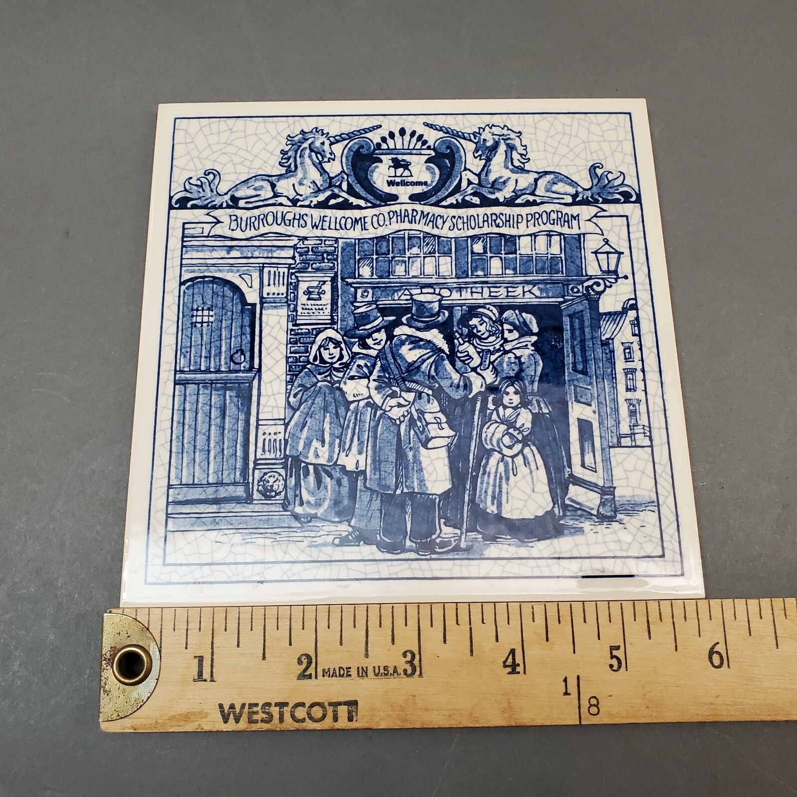 Burroughs Wellcome Co. Pharmacy Program Commemorative Porcelain Tile Holland