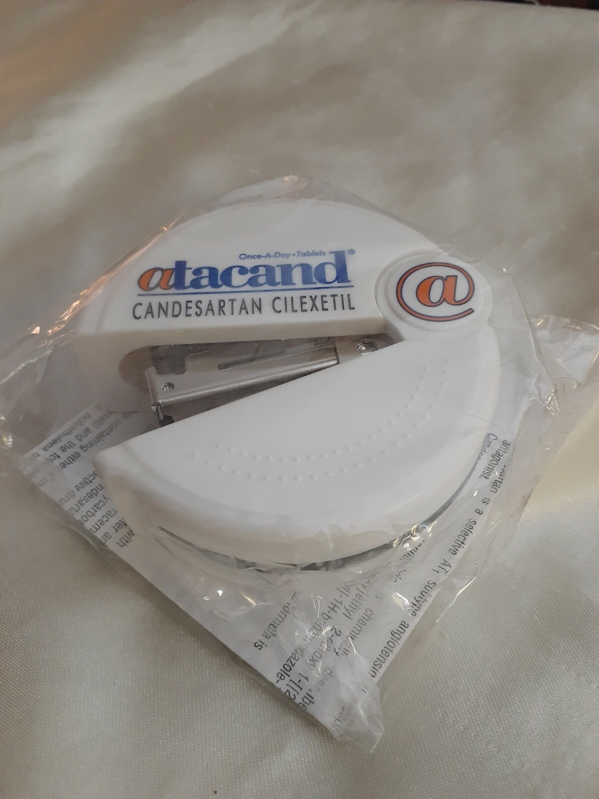 New Sealed Drug Rep Atacand Candesartan Cilexetil Paper Stapler & Ink Pen Drug