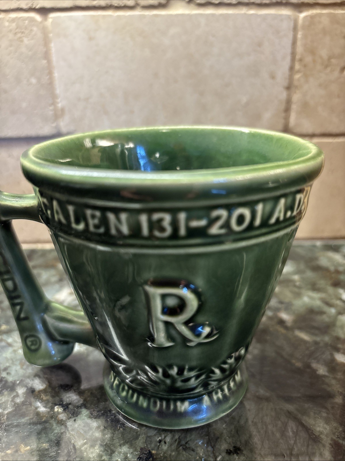 Vintage Schering Medicine Drug Store Ceramic Mug Pharmacy Rx Apocathery