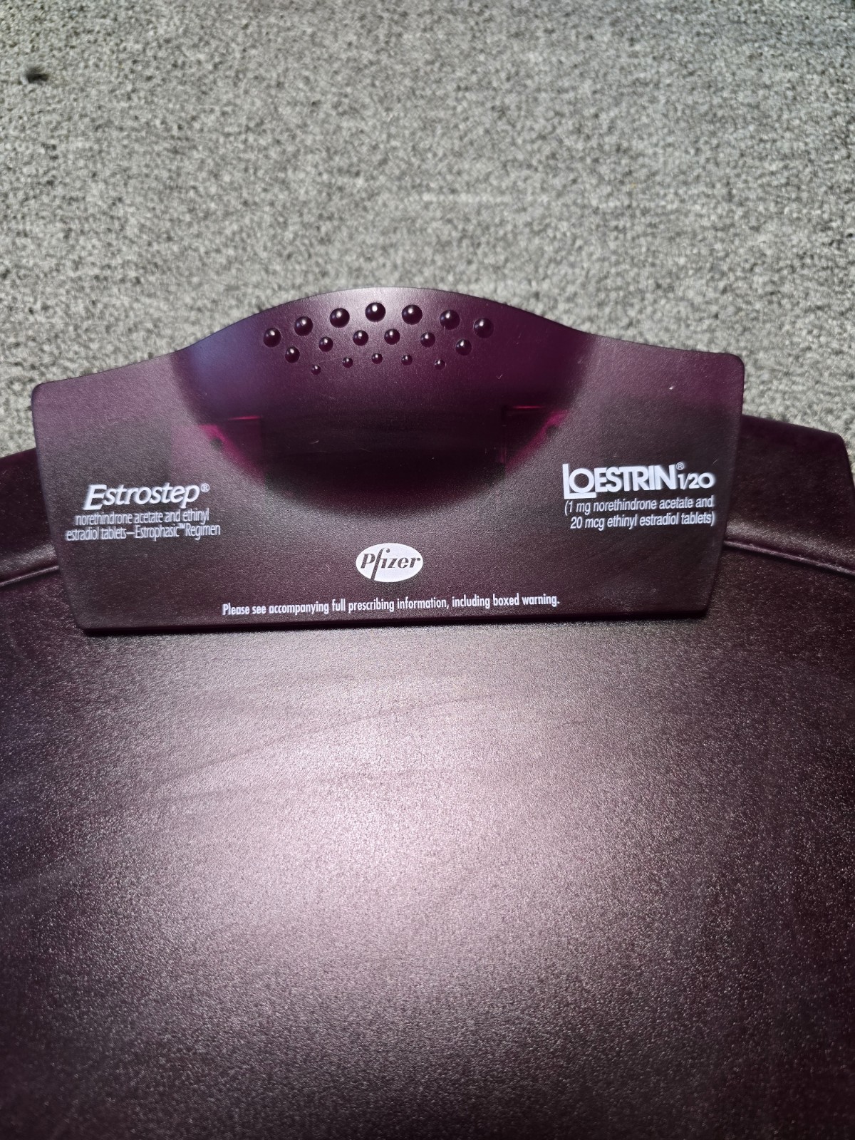 Pfizer Loestrin Estrostep Pharmaceutical Drug Rep Purple Clipboard Birth Control