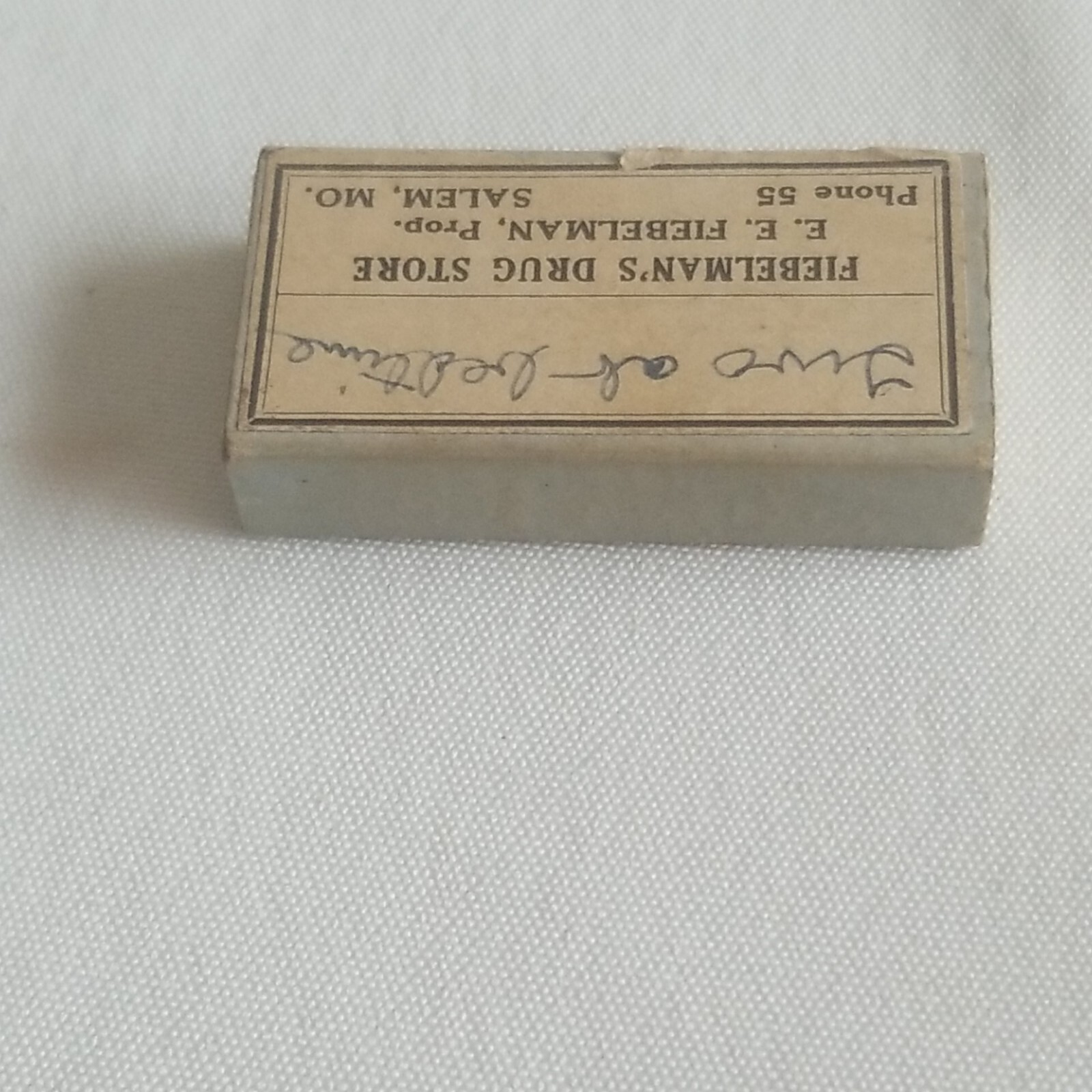 Vtg Pharmacy Pill Box From Drug Store In Salem MO Phone #55 & 2 Rolling Papers