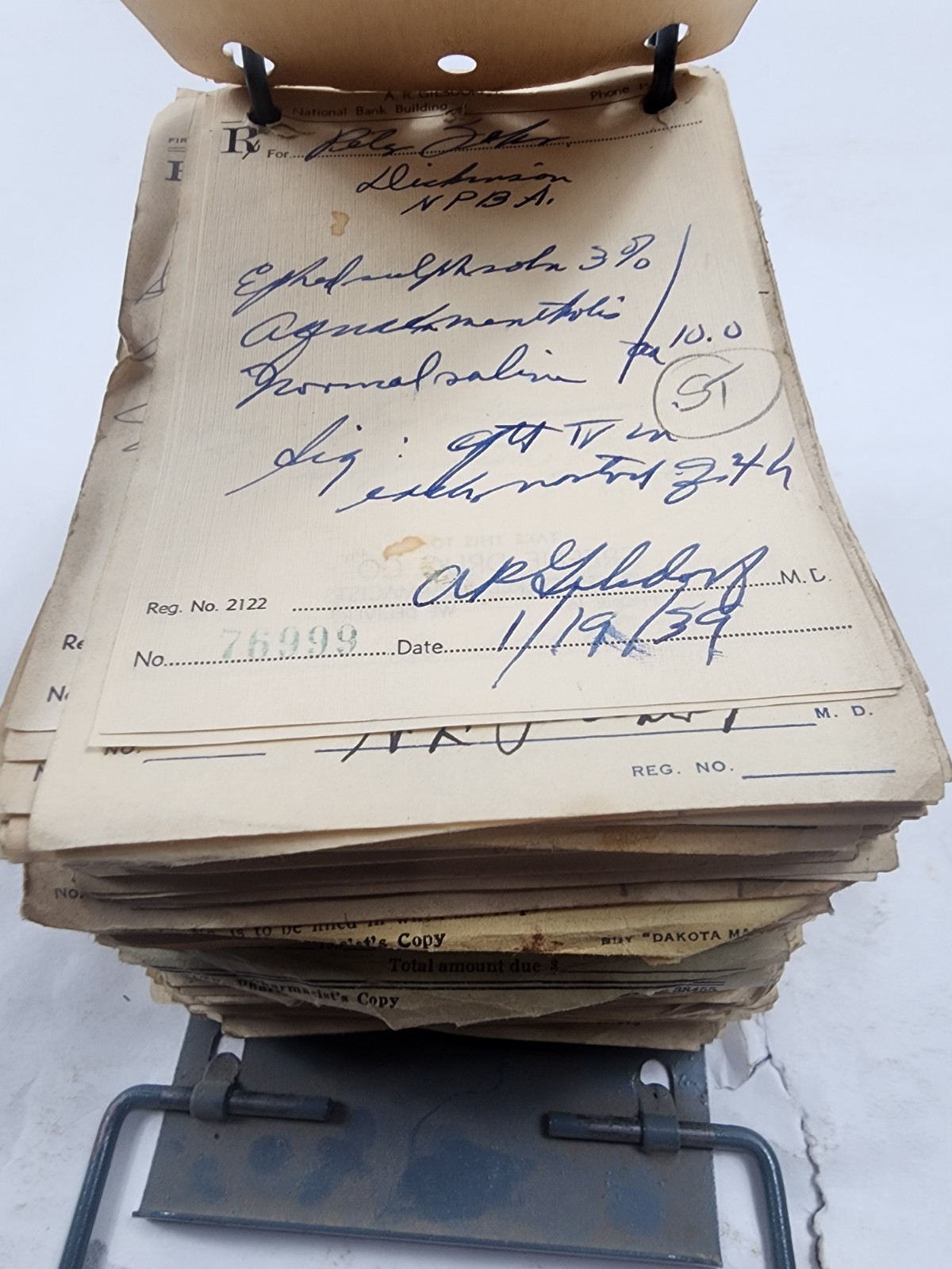 Prescription Atlas Rx Pad Paper Apothecary Druggist Pharmacy Medicine 1938 1939