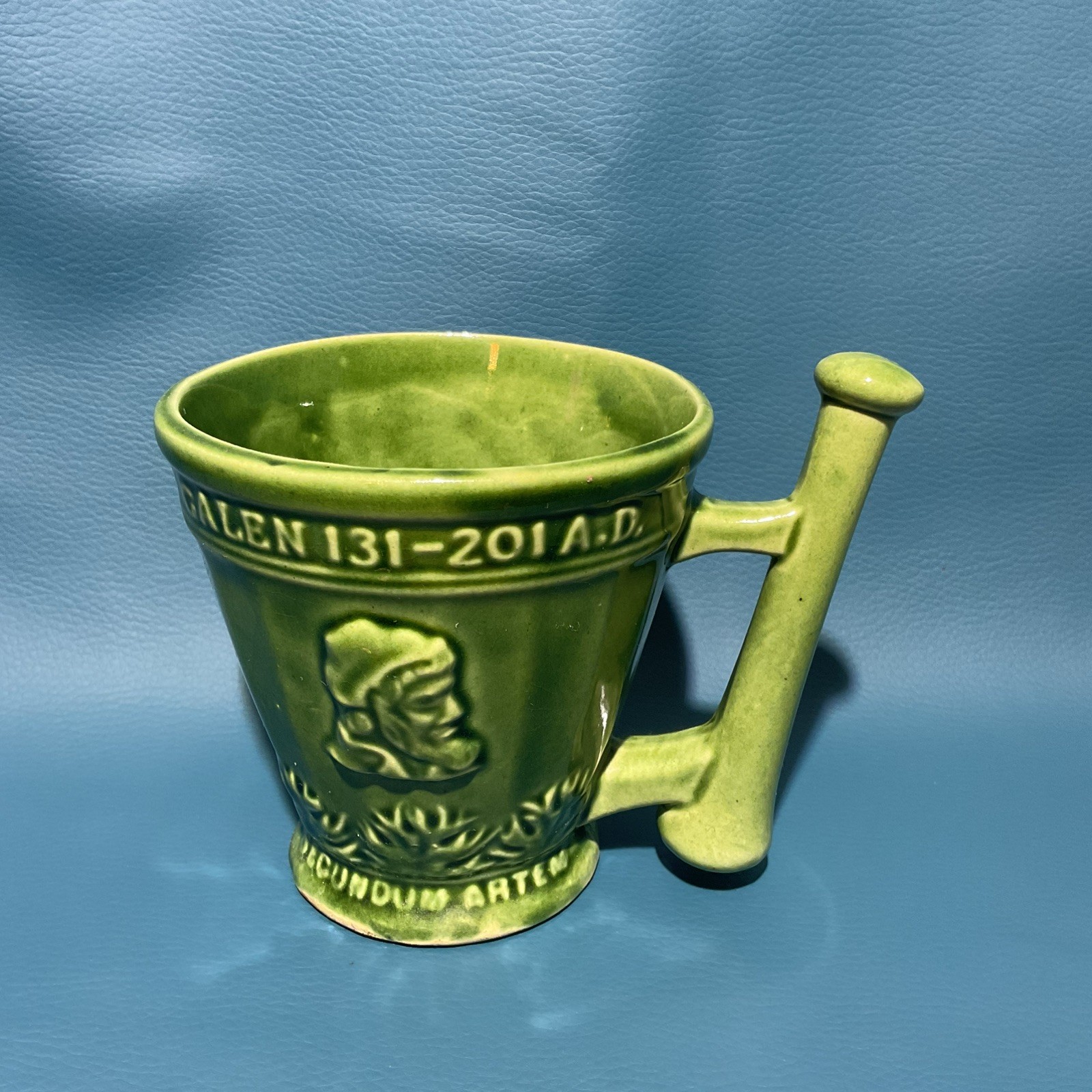 Vtg Coricidin RX Pharmacy Adv Mortar & Pestle Mug Schering McCoy Pottery
