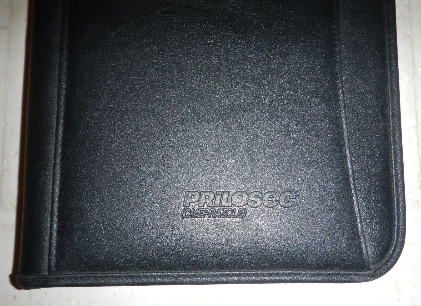 Prilosec Drug Pharmaceutical Advertising Logo Leeds Leather Padfolio Notebook