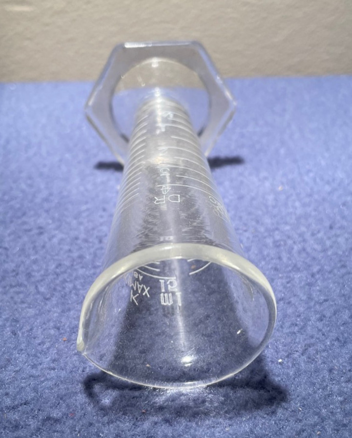 Vintage KIMAX USA Pharmaceutical Graduated Beaker w/ Double Scale, 4 DR/15 mL