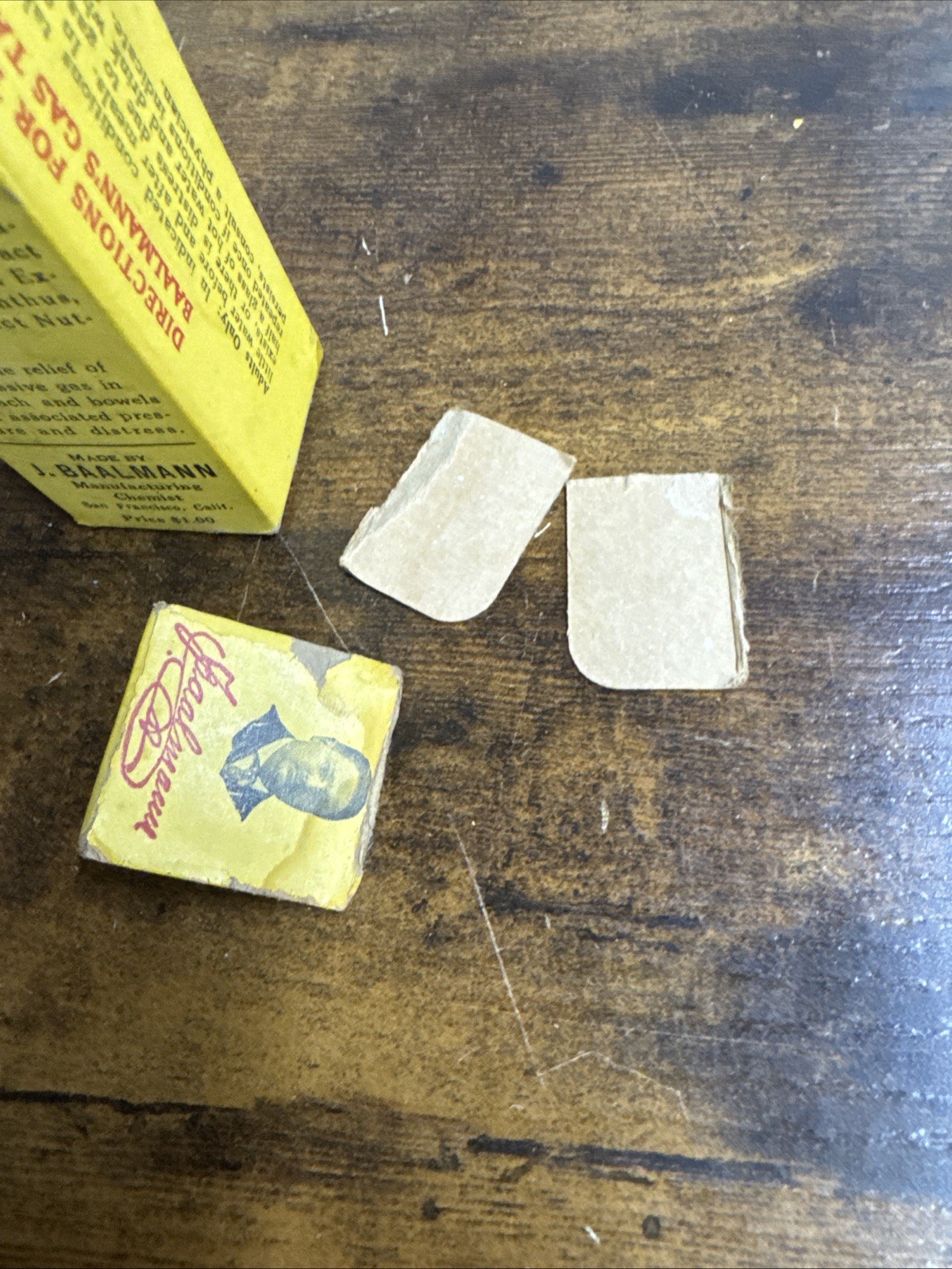 VINTAGE BAALMANN’S Gas Tablets Drugstore Apothecary MCM Medicine Pills Drugs