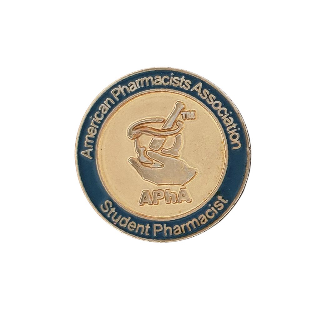 Vintage American Pharmacists Association APhA Student Pharmacist Lapel Pin Gold