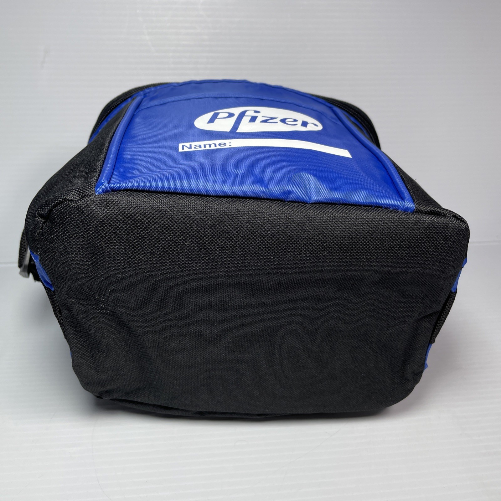 Pfizer Promotional Lunch Box with White Pill Background 11” X 5” X 7” Pockets