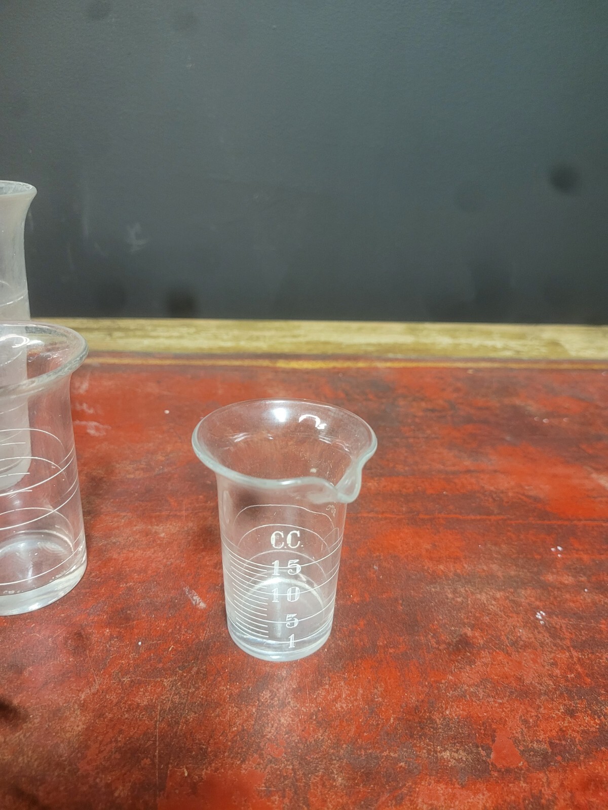 Vintage Nesting Measuring Cups Glass Metric Doctor Apothecary Medicine