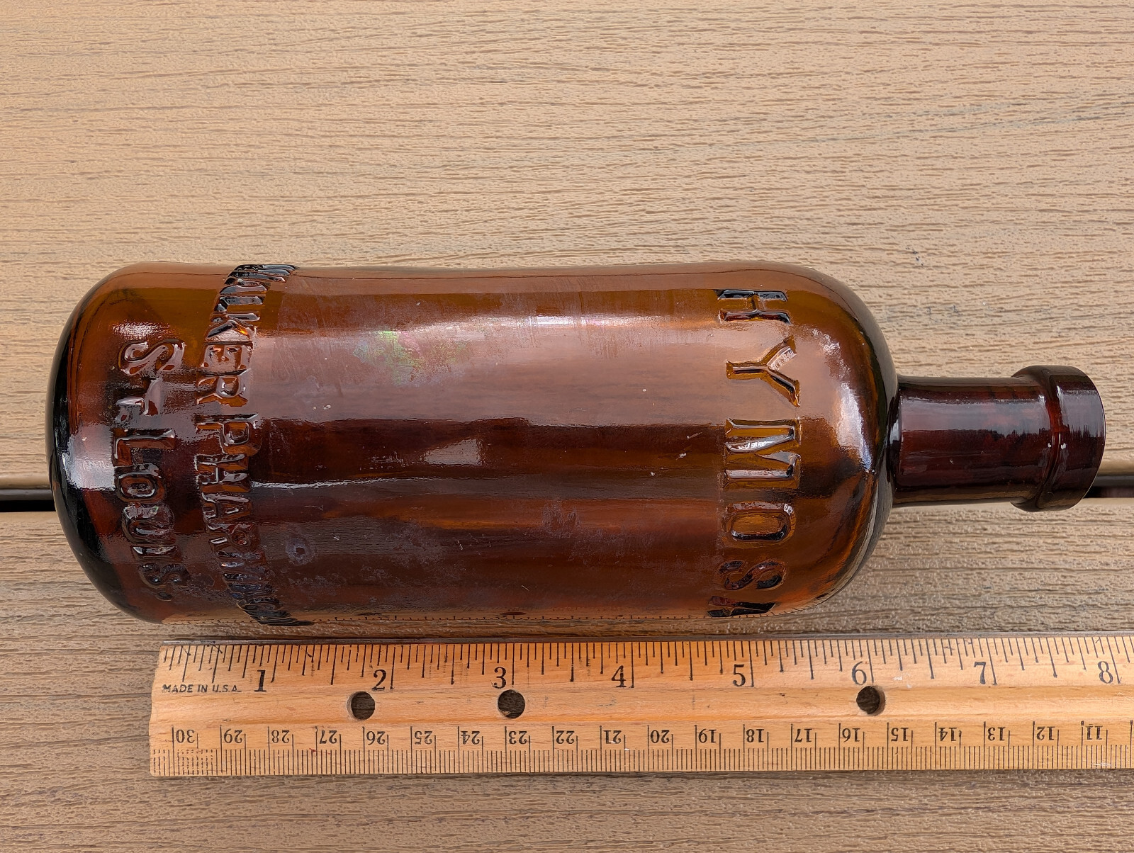 Hymosa Medicine Bottle Walker Pharmacal Company St. Louis Brown Glass Amber