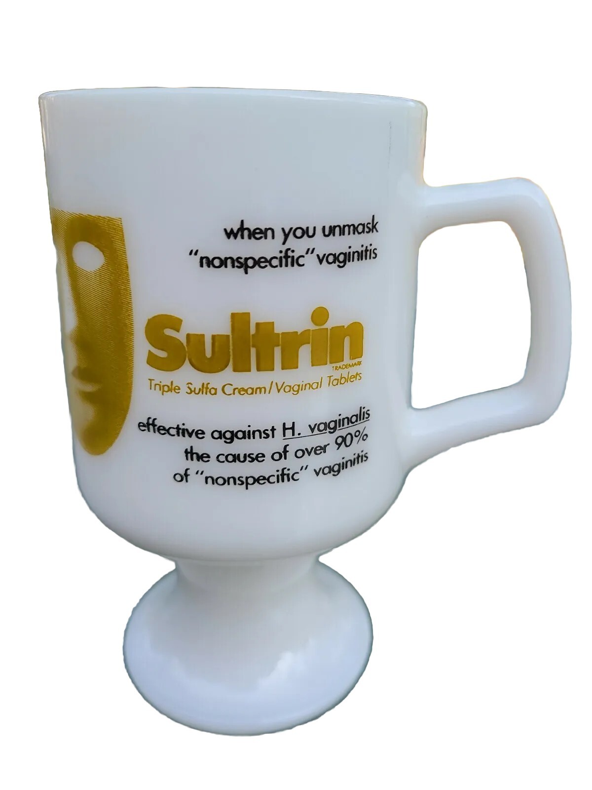 Vintage 1980’s Pharmaceutical Marketing Mug “SULTRIN” Triple Sulfa Vaginal Cream