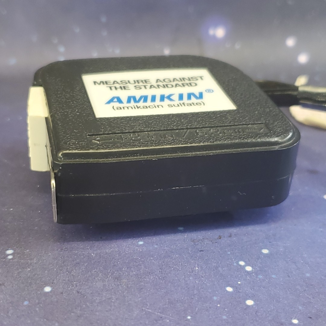 VTG AMIKIN Amikacin Sulfate Drug Rep Pharmaceutical Tape Measure RARE Barlow