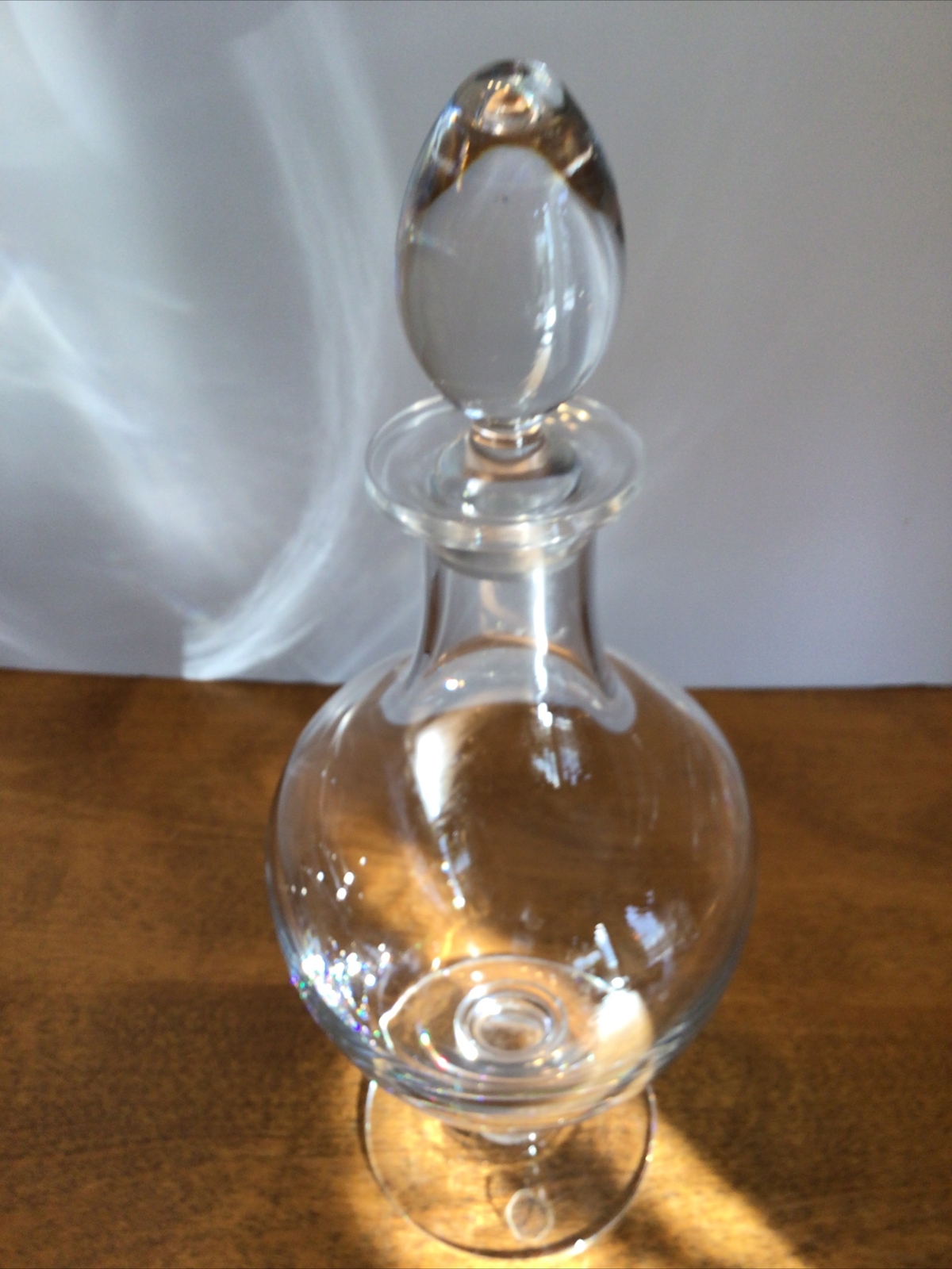 vtg clear glass apothecary w/stopper Dartington, England 12.5” tall