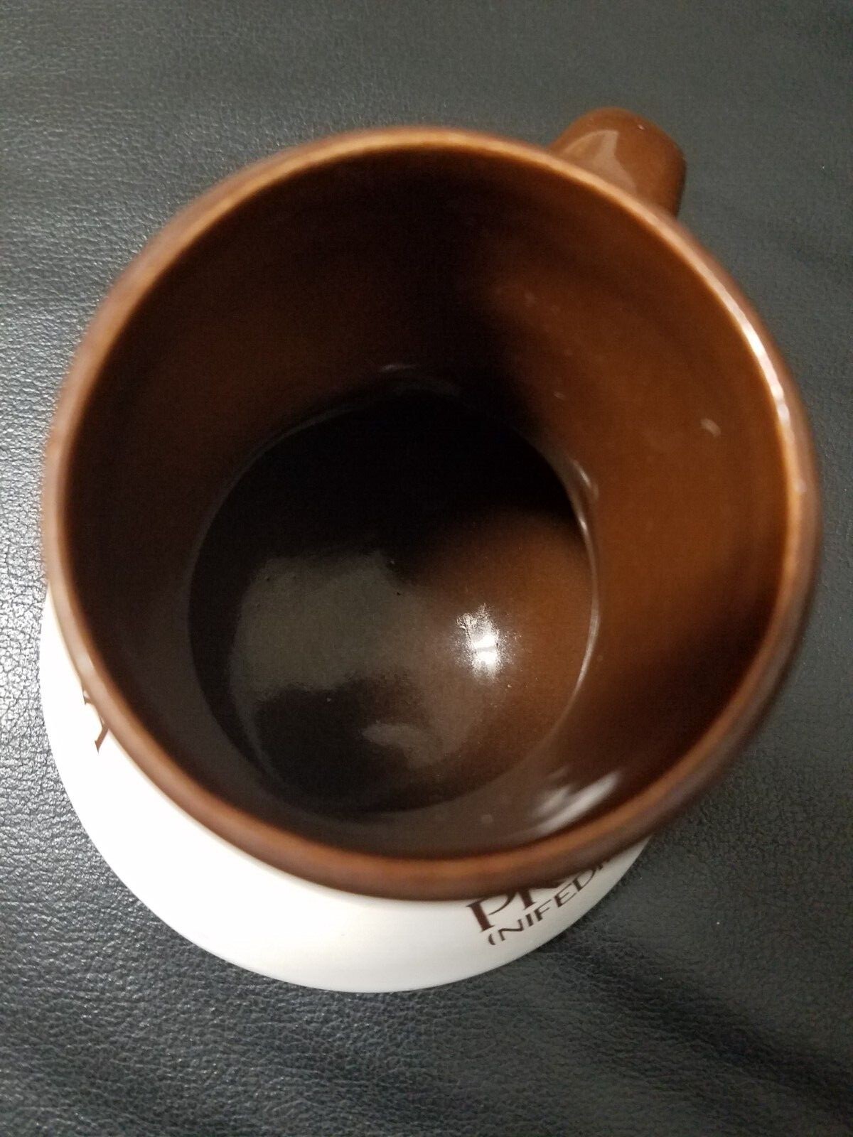 1970’s Pharmaceutical Procardia (Nifedipine) Brown and Beige Two Tone Mug