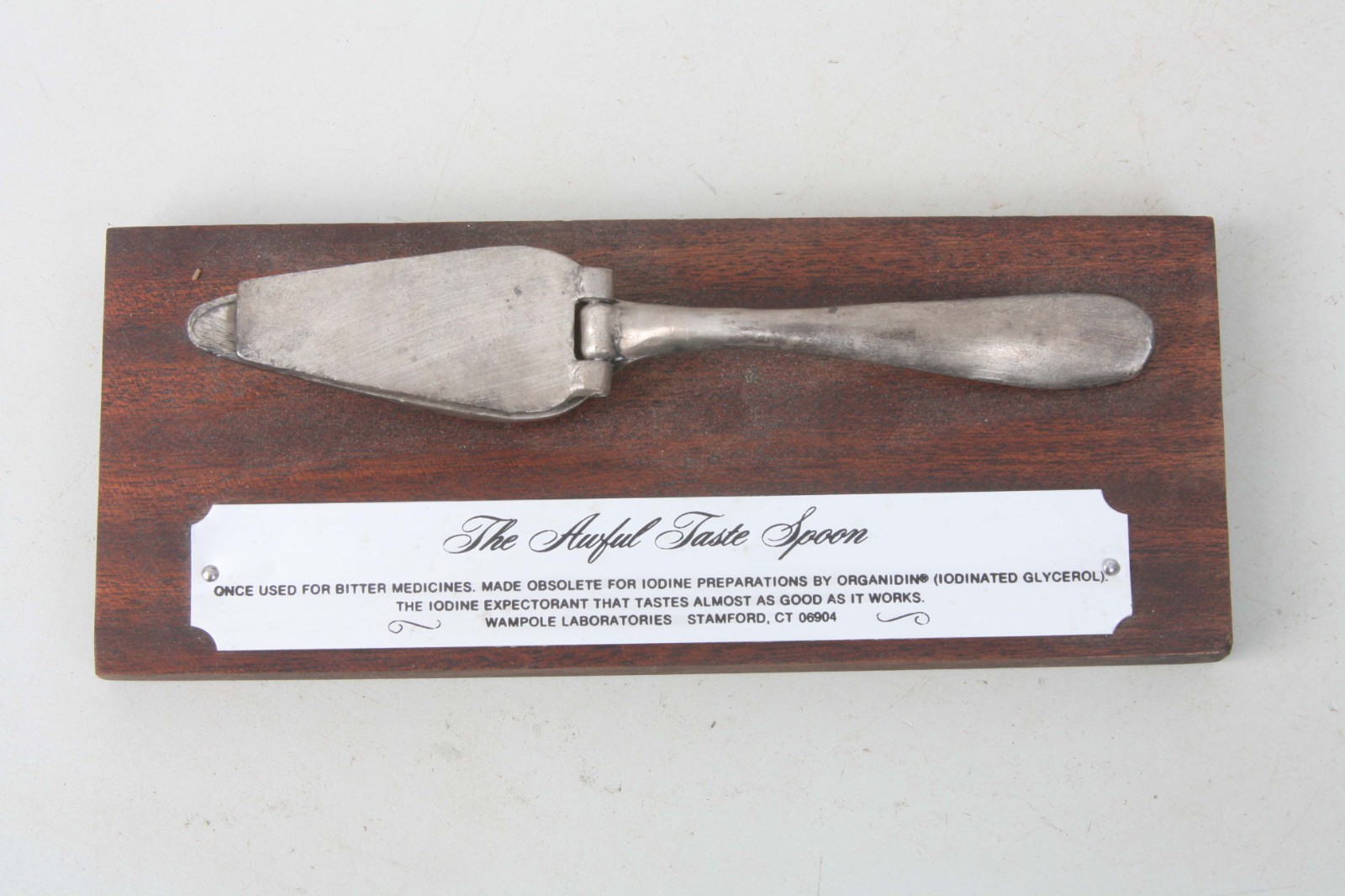 1960’s AWFUL TASTE SPOON Used for Bitter Medicines, on Wood Made in Spain