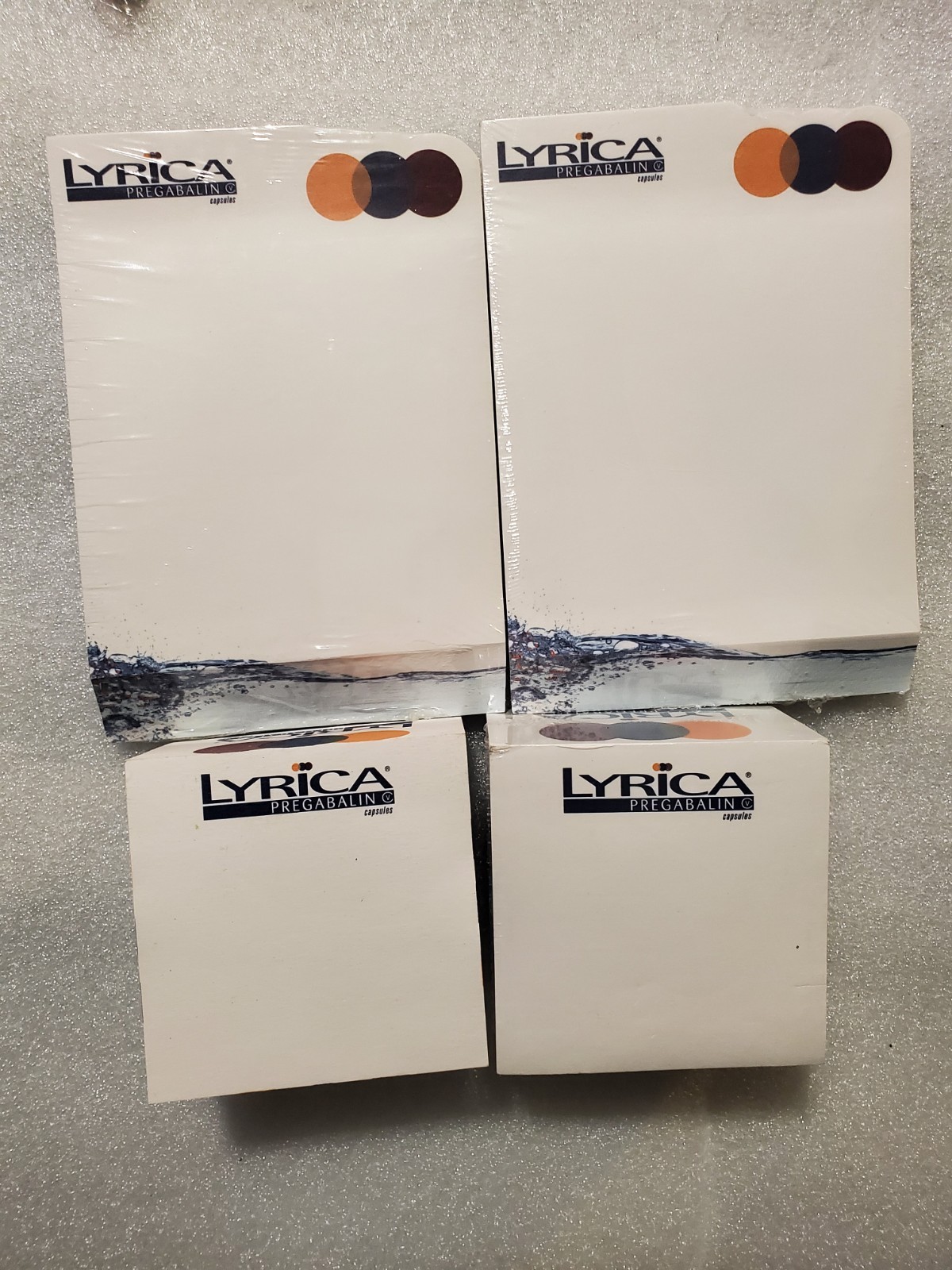 4 Packs 2005 Lyrica Pregabalin Note Pads Pfizer Pharmaceutical Drug Rep Narcotic