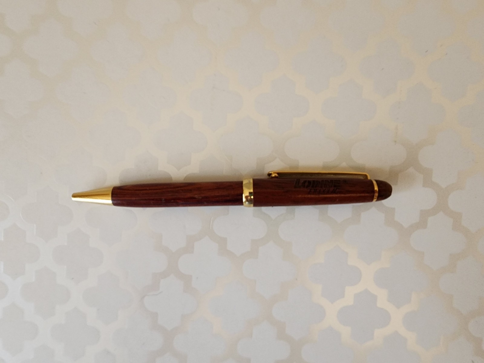 LODINE ETODOLAC Wood Engraved Pharmaceutical Drug Rep Pen NOT WORKING READ