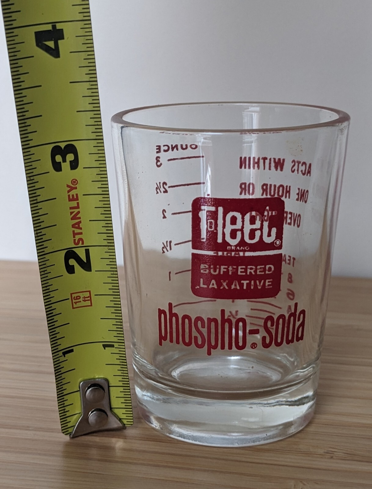 Vintage Fleet Laxative Phospho Soda Pharma Measuring Cup Shot Glass