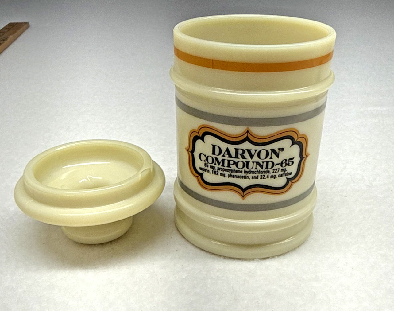arvon Compound 65 Apothecary Pharmacy Ceramic Storage Jar Canister Vintage