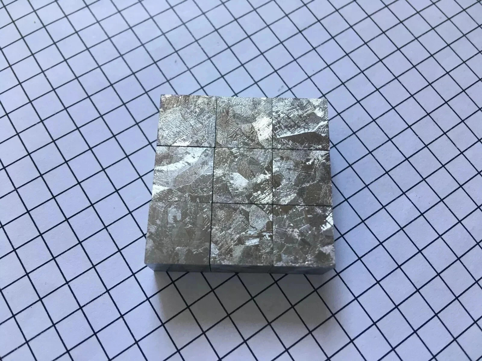 Titanium metal cube etched crystal structure periodic table element collection