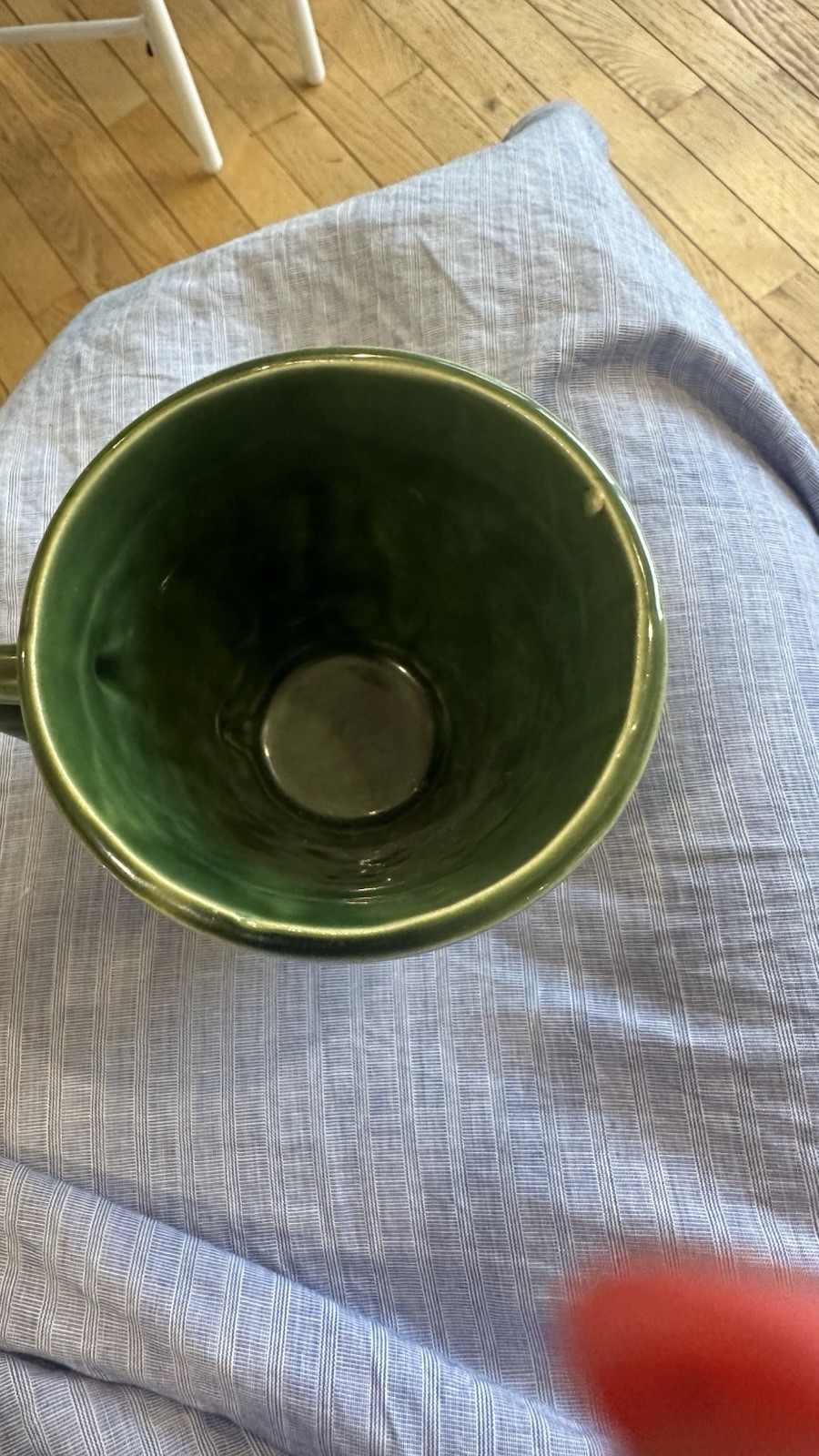 Vintage Coricidin Green Pottery Mug RX Galen Schering Pharmacy Cup Mortar Pestle