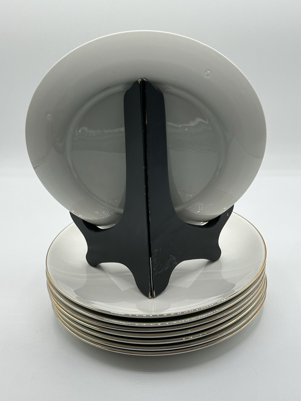 Set of 8 Vintage Crestware Rx Pharmacist Caduceus Salad Dessert Plates 7.5″