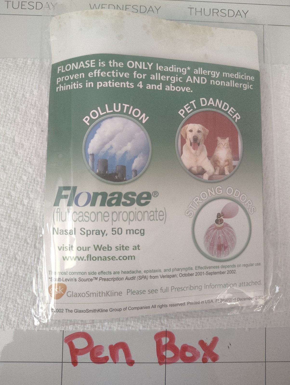 Flonase Pen – Drug Rep – Pharma Advertising – Swag – Movie Prop – New – Cat/Dog