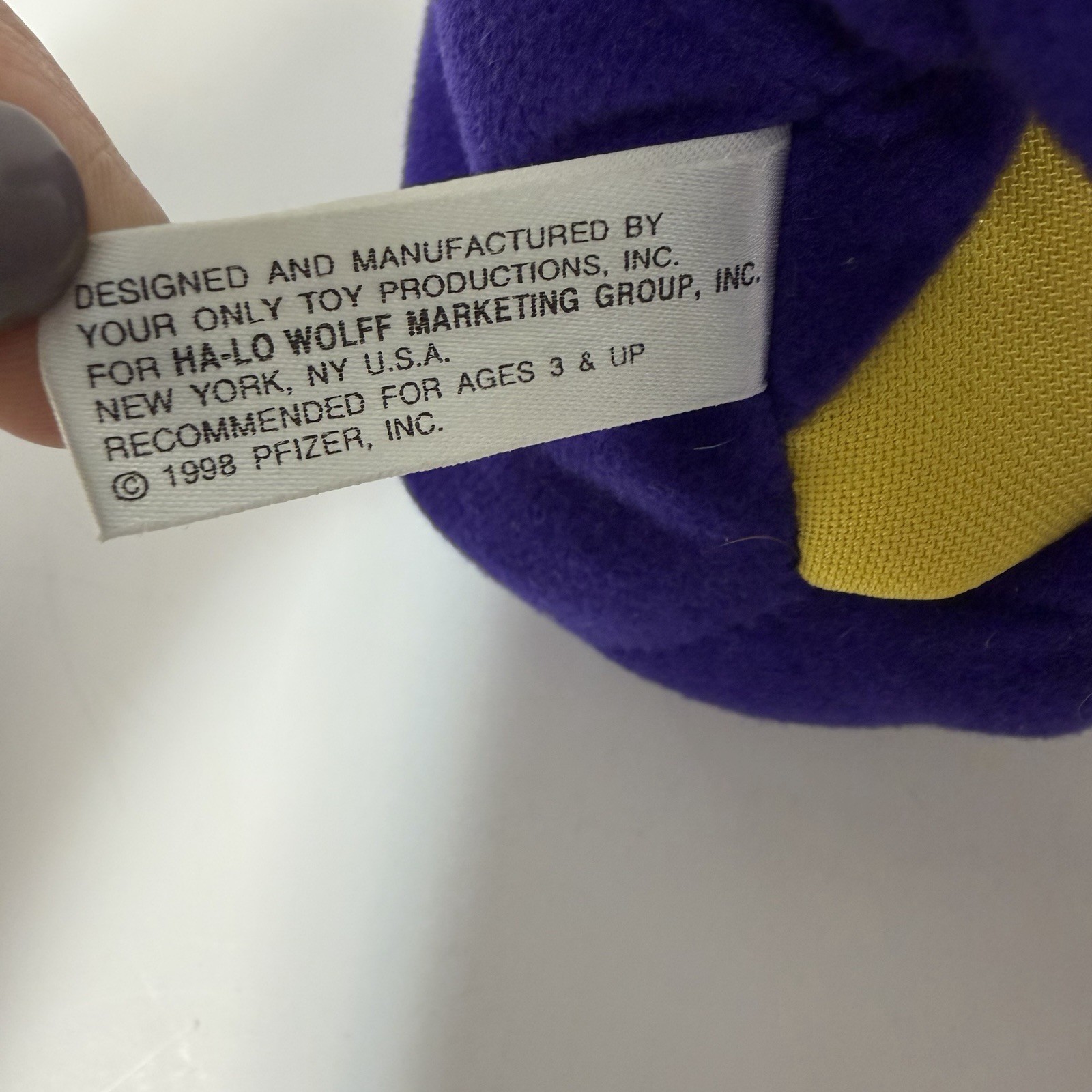 Zyrtec Pfizer Purple Gorilla Toy Pharma Drug Rep Promo Ad Marketing Vtg 1998
