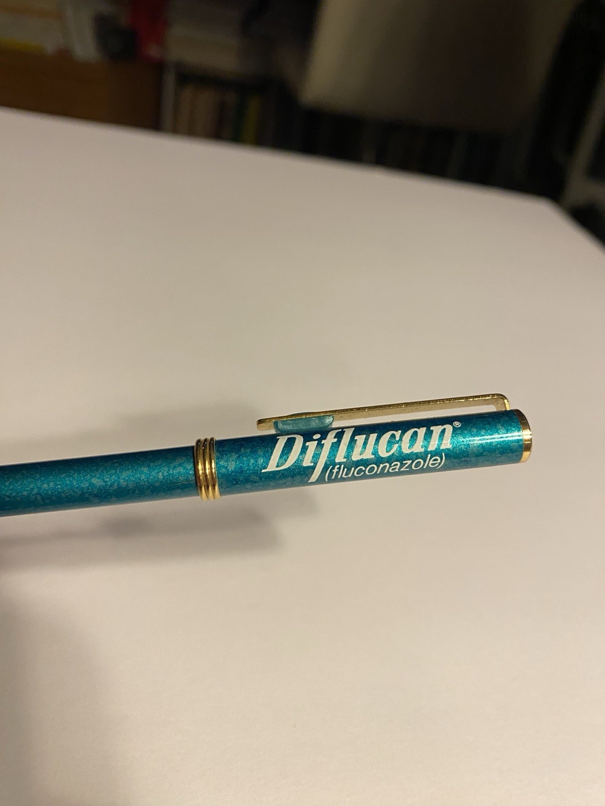 VINTAGE PFIZER ROERIG DIFLUCAN FLUCONAZOLE DRUG REP PEN METAL DRIED INK TAIWAN