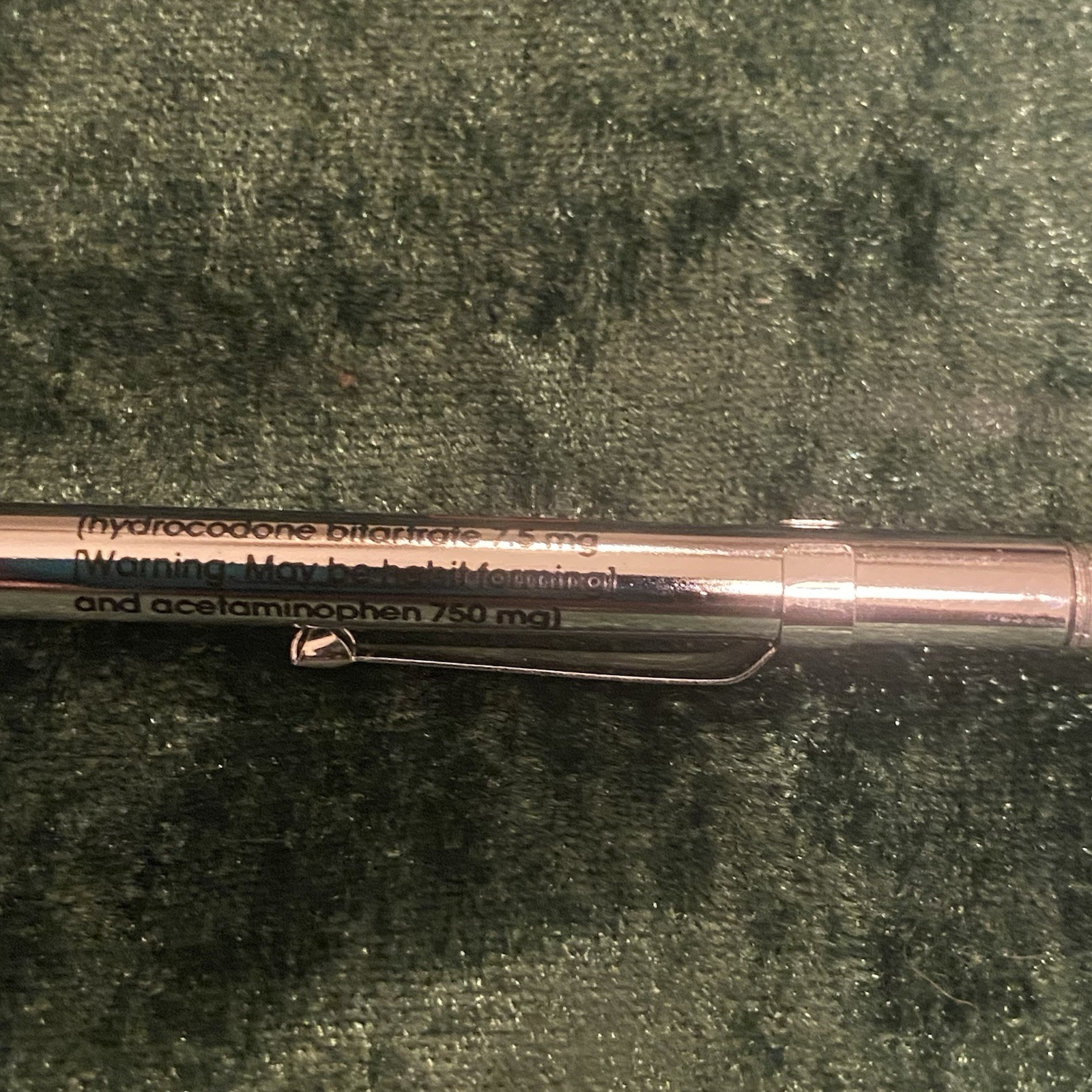 Promotional Ballpoint Pen for the Medication Vicodin ES (dry of Ink) Collectable