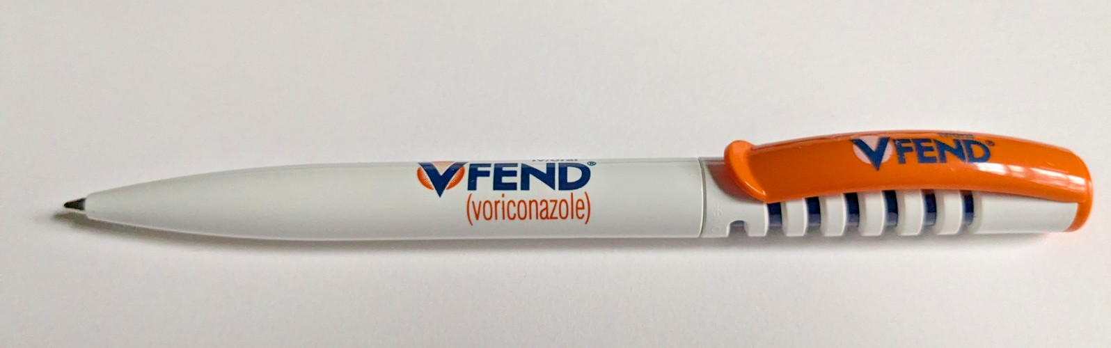 RARE VFEND voriconazole IV/Oral Medicine Advertising Collectible Pen Whit Orange