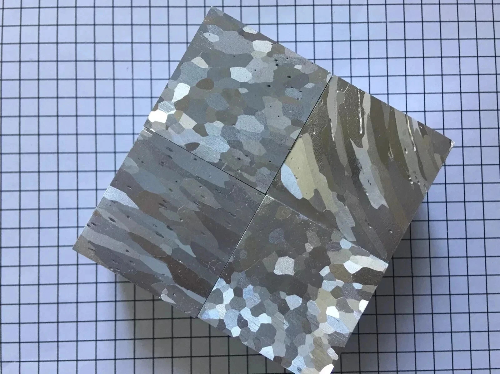 Aluminium cube *5 etched crystal structure high purity Al element collection