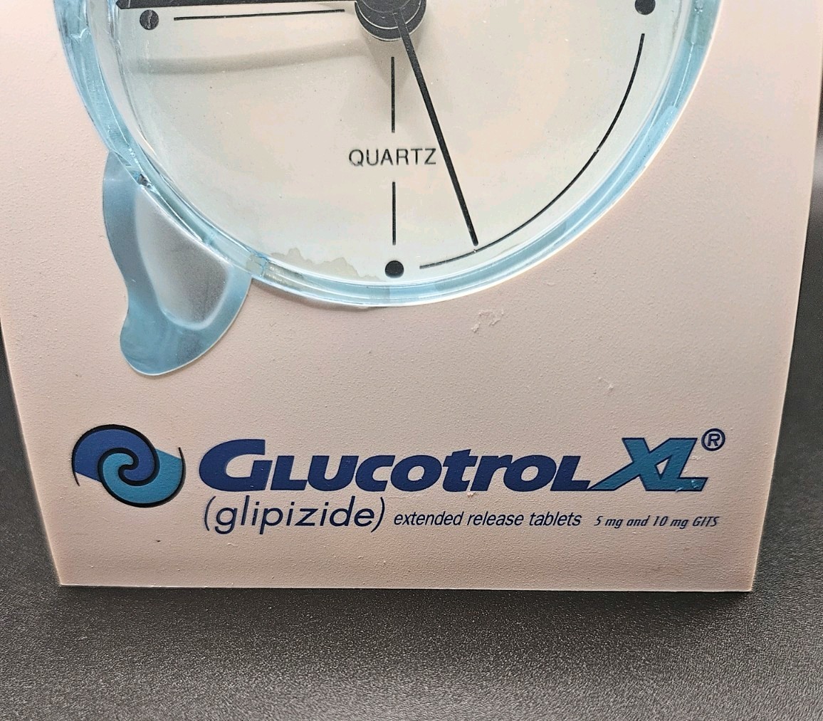 Glucotrol XL Quartz Desk Clock Pharmacy Collectible – NOT WORKING